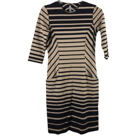 J.McLaughlin Beige Stripe Midi Dress - Picture 3 of 8